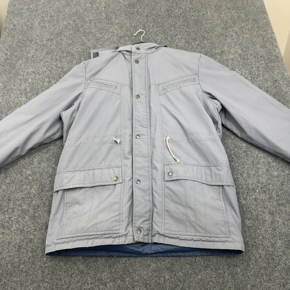 Vintage Yayapai Parka Reversible Jacket Mens L Grey Blue Puffer Hooded Gorpcore